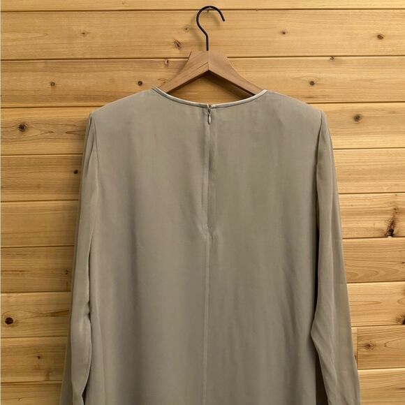 Vintage Kay Unger Size 10 Silk Long Sleeve Chiffon Overlay Knee Length Dress - Picture 8 of 14